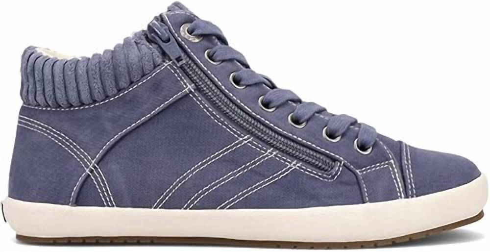 NEW TAOS women's startup lace up sneakers in indigo distressed